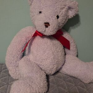 Plush Lavender Bath And Body WorksTeddy Bear with Red Ribbon - Soft 13 Inch Tall
